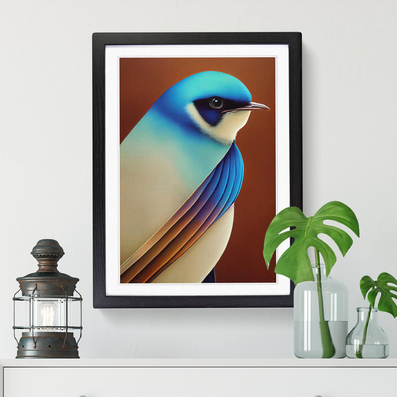 Bird - Single Picture Frame Print, Black Framed, 46cm H x 34cm W x 2cm D
