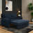 57.48" Big Size Sofa Bed Navy Line Fabric Futon Couch With Adjustable Backrest-23600691