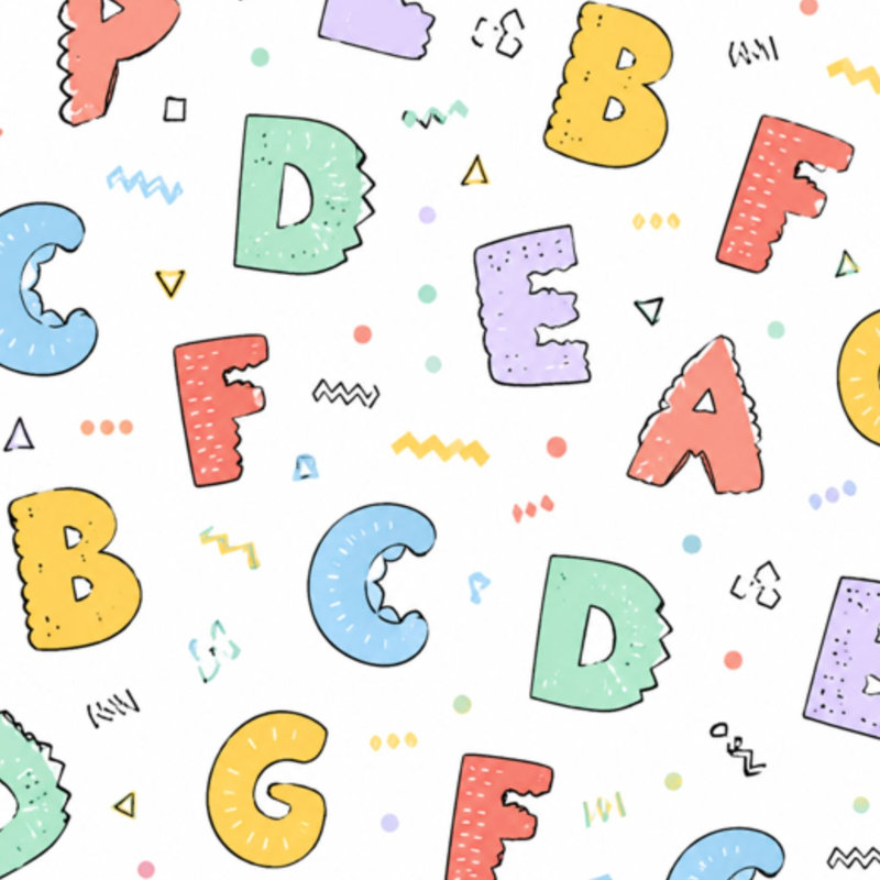 Papier peint adhésif autocollant ABC, 117.96" L x 17.7" W