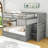 Full-Over-Full Bunk Bed With Twin Trundle And Storage Drawers,Staircase