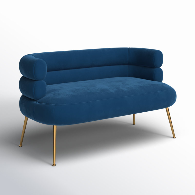 Demetrius  50'' Upholstered Loveseat, Blue Velvet