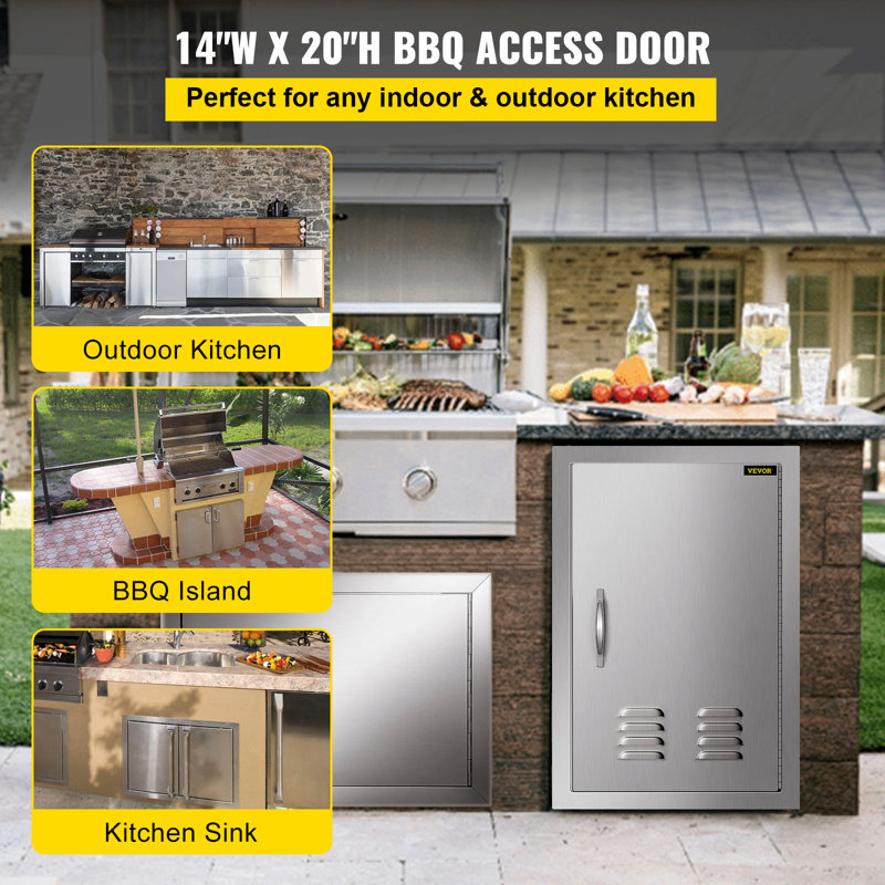 14" x 20" Stainless Steel Single Access Door with Ventilation
