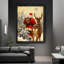 Père Noël rétro noir encadré avec art mural de style rétro-1363472326