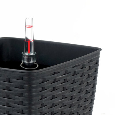 Paquet de 2 pots à fleurs Derince - Osier tissé à la main - Carré fin