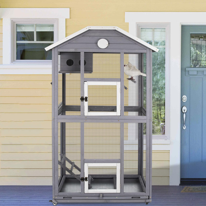 Grande cage à oiseaux en bois Gunars