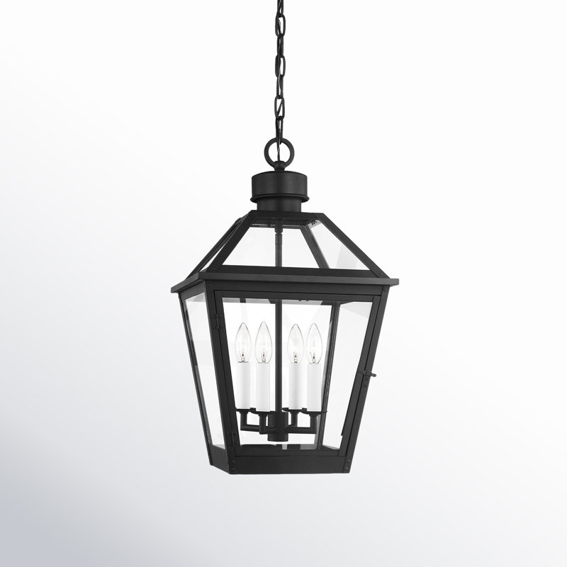 4 - Light Outdoor Pendant, Textured Black