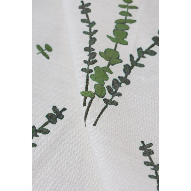 Eucalyptus Square Pillow Cover & Insert, White/Olive Greens Floral, 22"H x 22"W