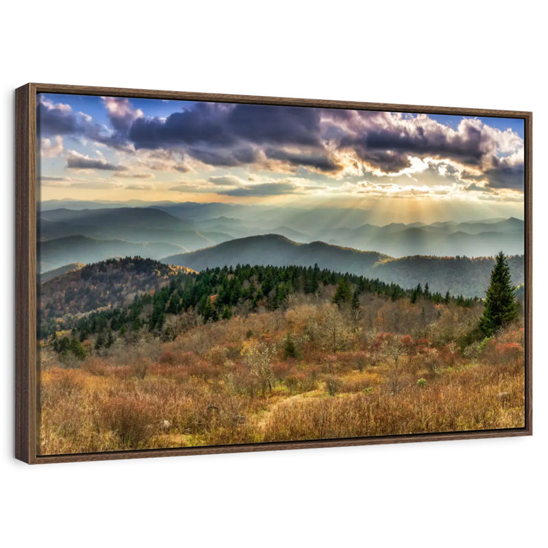 Parc national des Great Smoky Mountains, 19 po x 13 po, Cadre flottant en noyer