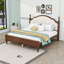 Lit plateforme en bois avec tête de lit tapissier-973198567-973198565