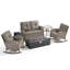 Ensemble de conversation pour causeuse en osier 5 pièces avec chaises berçantes et foyer d'extérieur Esquer-498772590-498772586