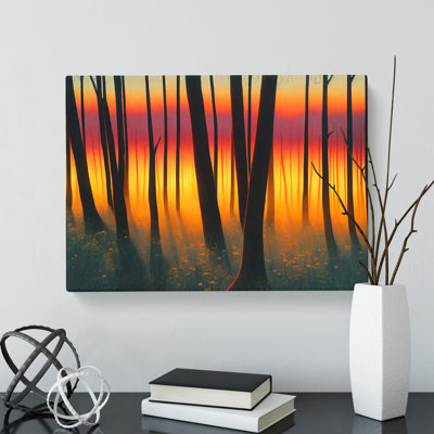 Striking Forest Sunset Vol.4 - Wrapped Canvas