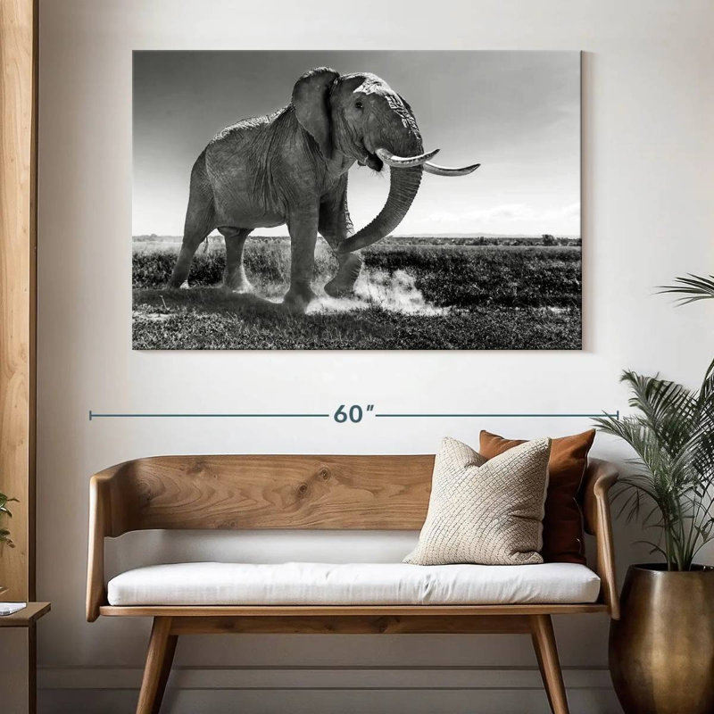 Éléphant de prairie Brampt, H 34 po x l 51 po