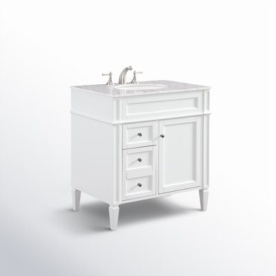 Rivers 32'' Single Bathroom Vanity with Marble Top