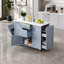 Îlot de cuisine K&K 50,7 po avec rangement, poubelle inclinable et organisateur coulissant, îlot de cuisine mobile sur 5 roues avec abattant, 2 tiroirs, 1 porte pour cuisine ou salle à manger.-313686822