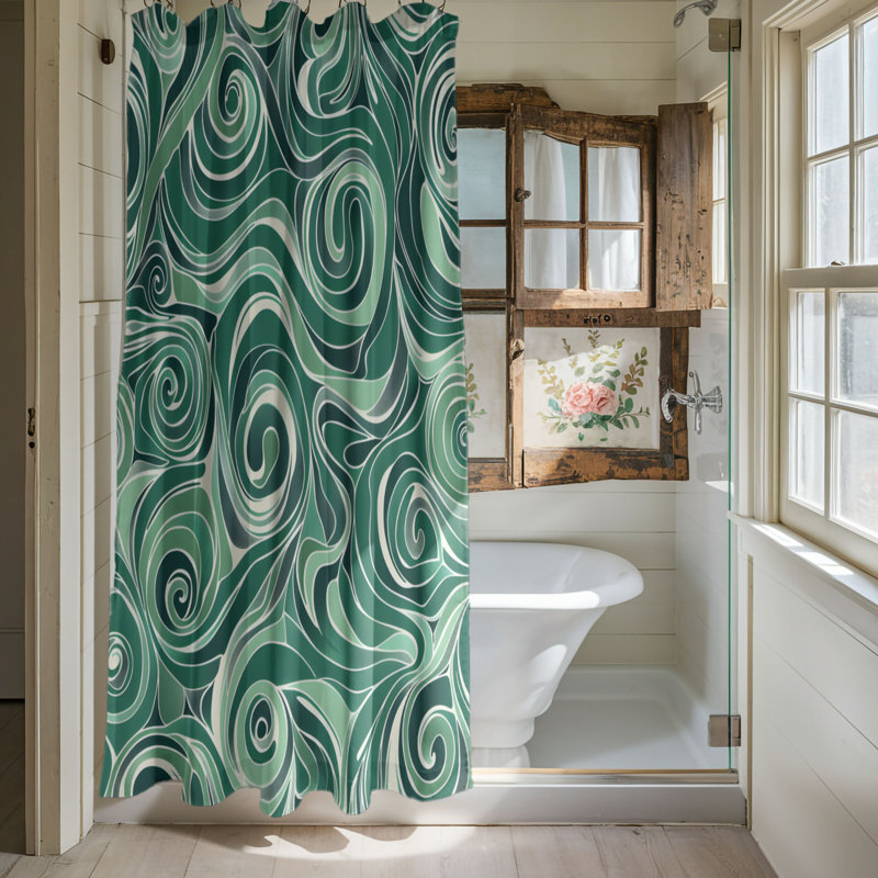 Brevoort Abstract Shower Curtain, 74"H x 71"W