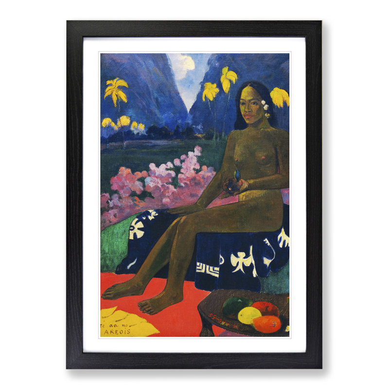 Seated Woman Vol.3 by Paul Gauguin - Picture Frame Painting, Black Framed, 48cm H x 36cm W x 2cm D