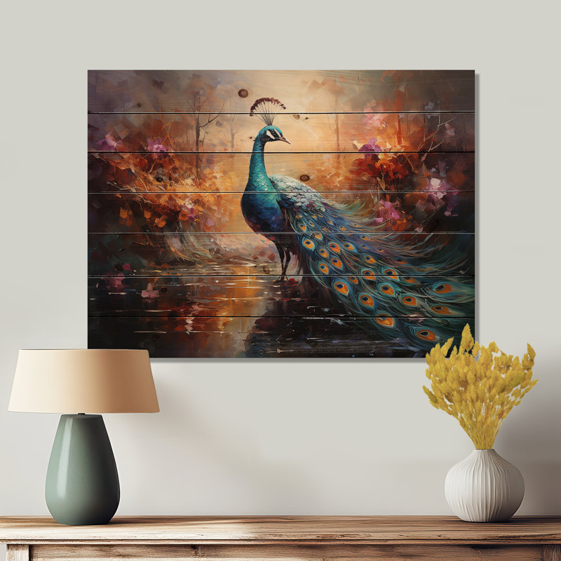 Teriya - Décoration murale animaux en bois sur bois de pin naturel, H 34 po x l 44 po