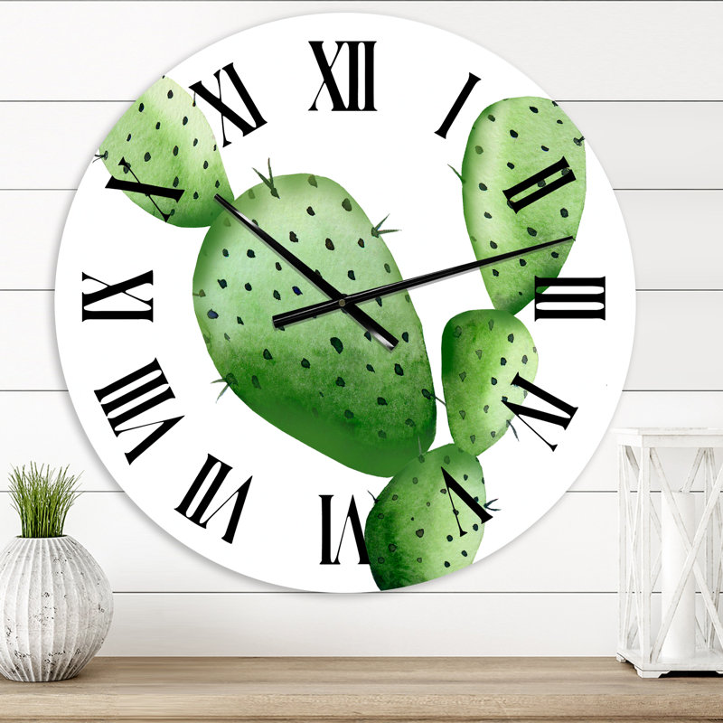 Cactus vert du sud-ouest - Horloge murale tropicale, Extra Small