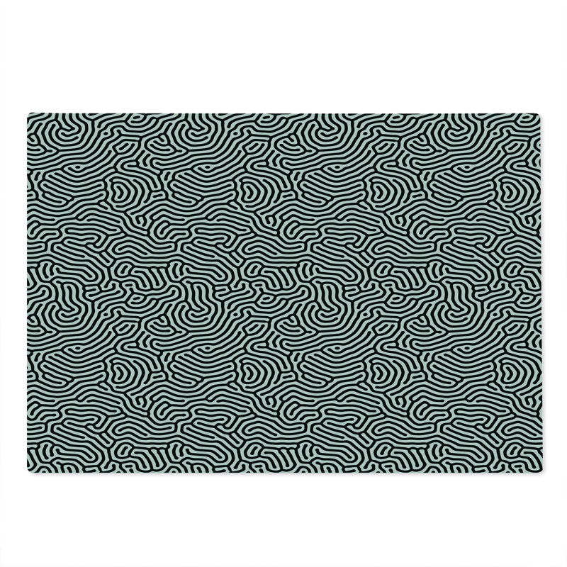 Labyrinthe noir et blanc Ambesonne