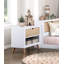 Ensemble de meubles de chambre à coucher avec tiroir et finition ouverte blanc et naturel 1pc