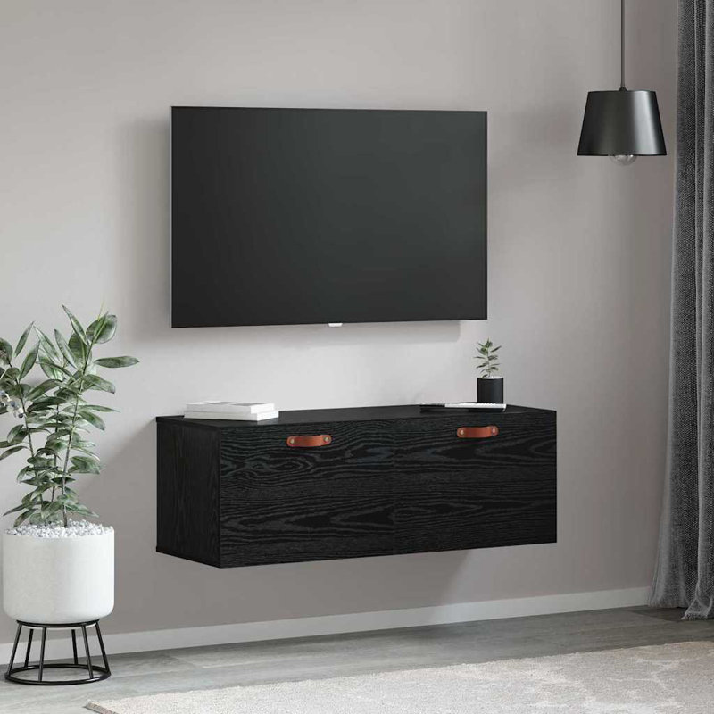 vidaXL Wall-Mounted Cabinet Wall-mounted Engineered Wood Storage Furniture, Black Oak
