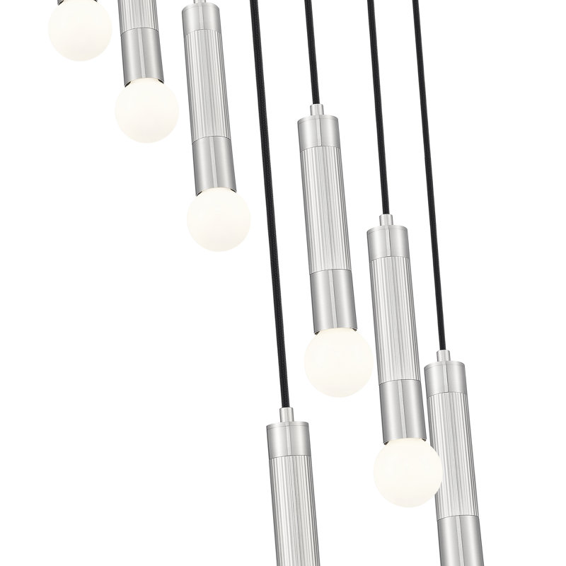 Lustre Lipman, Nickel brossé, 7 lumières