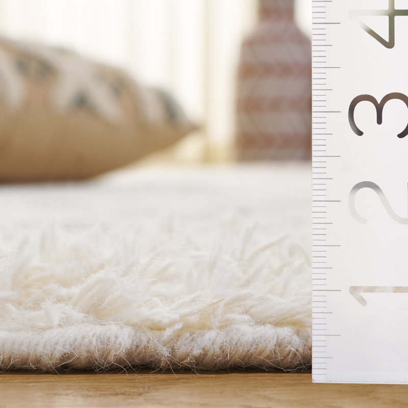 Tapis géométrique en laine / coton noué à la main Inelda, Carré 6 pi