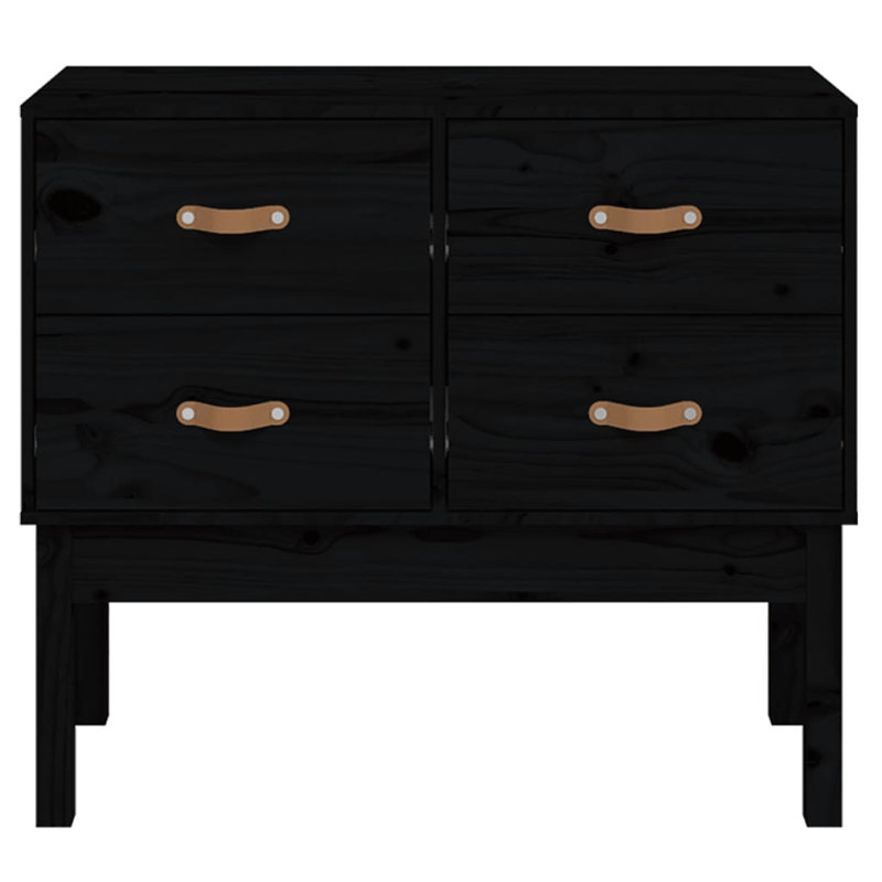 Kahea 90cm Solid Wood Sideboard, Black