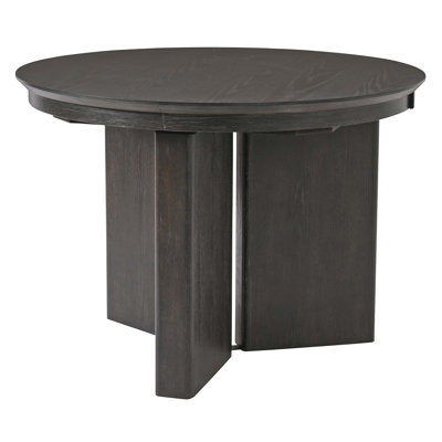 Oval Extendable Dining Table, Modern Farmhouse Kitchen Table with Pedestal Base and Adjustable Foot Pads