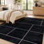 Tapis noir antidérapant Windowpane Grid-927281000