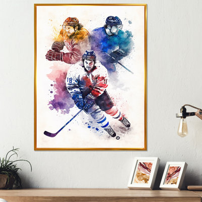 " Three Hockey Players During Game I "