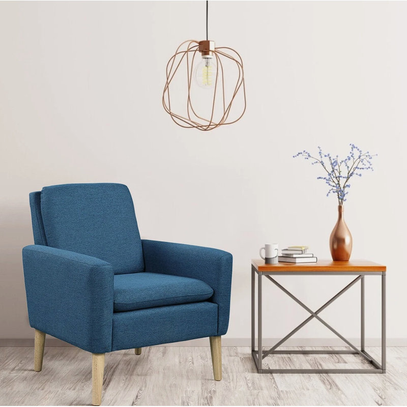 Fauteuil d'appoint rembourré Cristyle, Lin bleu
