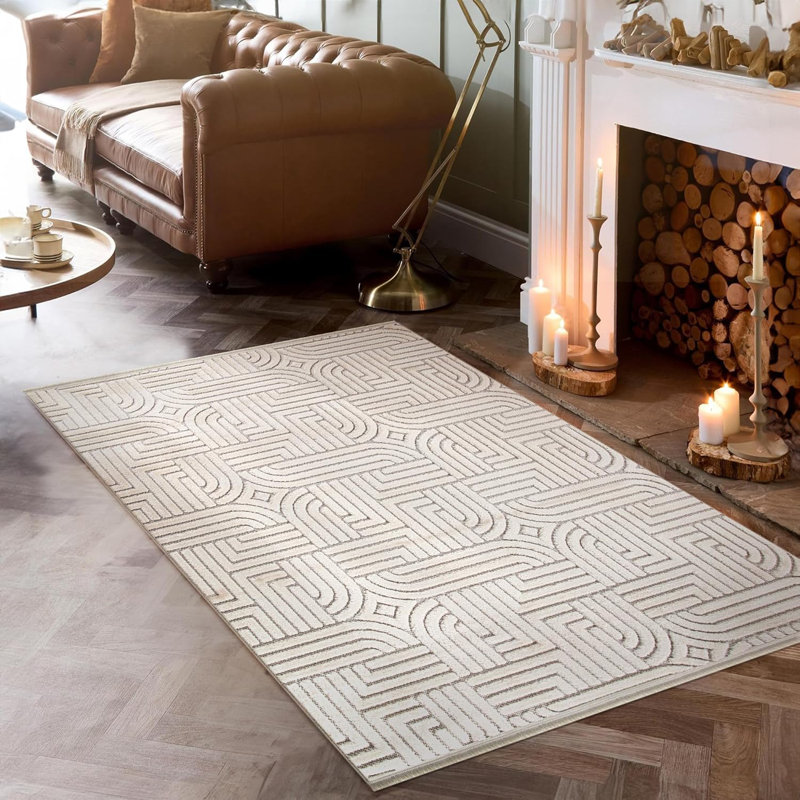 Non Slip Area Rugs Soft Carpet Pad Entryway Rug Indoor Modern Mat Low Pile Rug for Bedroom - TR003, Rectangle 120 x 180 cm 