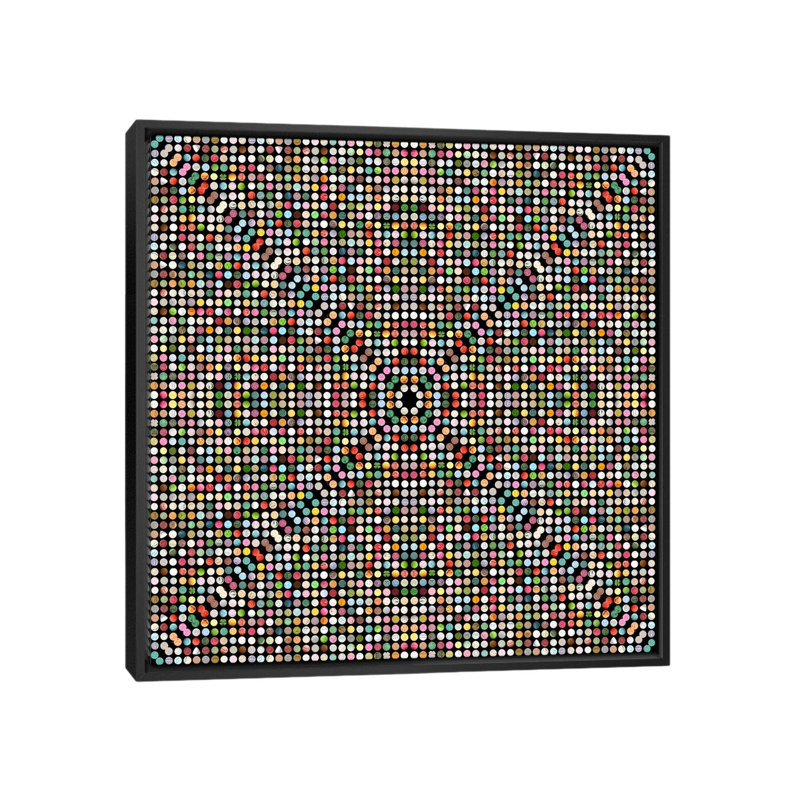 Albree Modern Gumball Drops, impression sur toile, H 18 po x l 18 po x P 1,5 po, Toile avec cadre noir, Pas de tapis