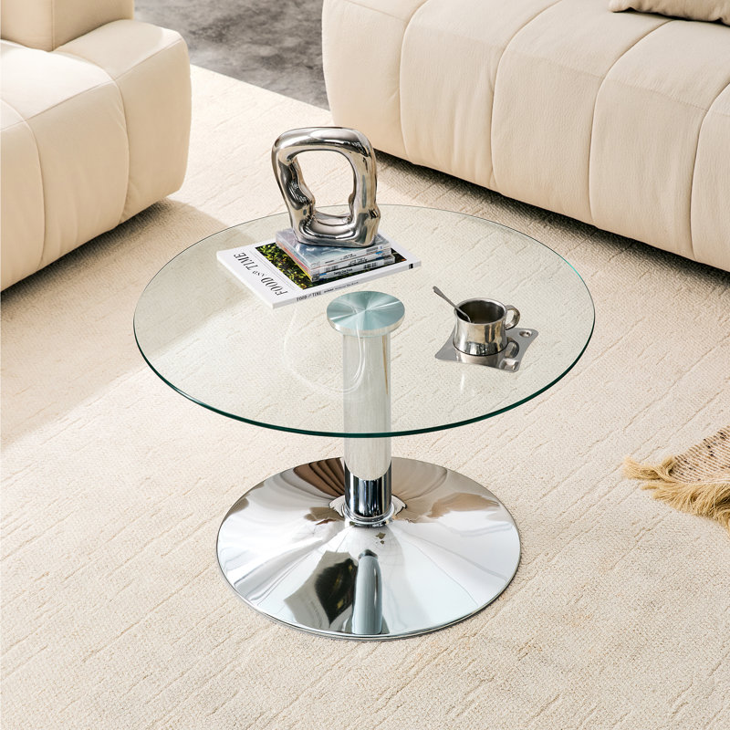 Table basse 27,5 po Modern Modern, Clear / Silver