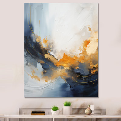 Tempête de marbre bleue et jaune VII - art mural abstrait