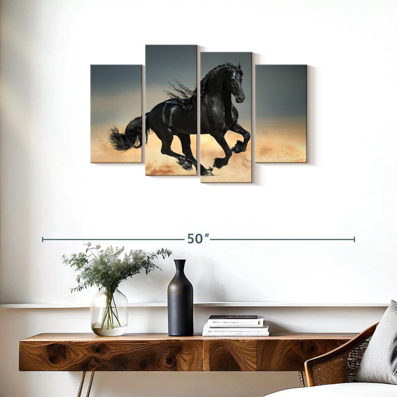 Brampt Black Desert Horse, 22" H x 36" W