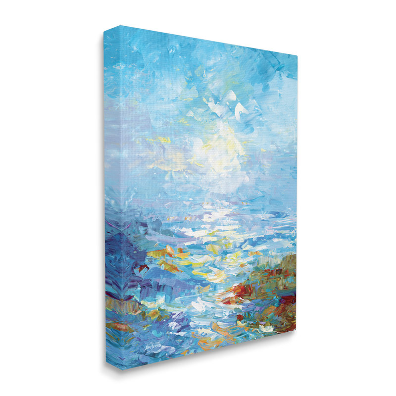 «Abstract Ocean Bliss Blue» par Leon Devenice, H 40 po x l 30 po x P 1,5 po