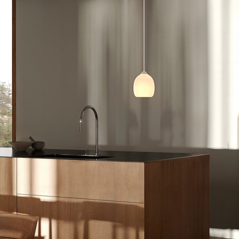 Gulp Pendant Light, Stone, 12.5'' H x 6.97'' W x 6.97'' D, Black