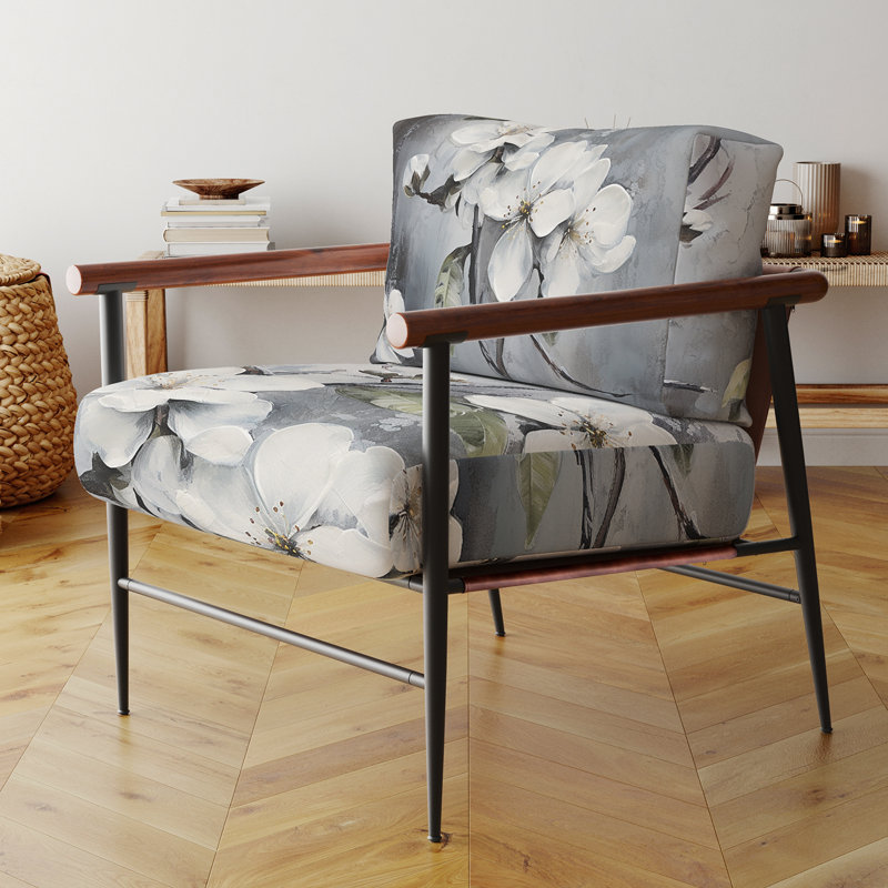 Cruse - Fauteuil d'appoint rembourré Apple Blossom, Noir, noir, noir, noir
