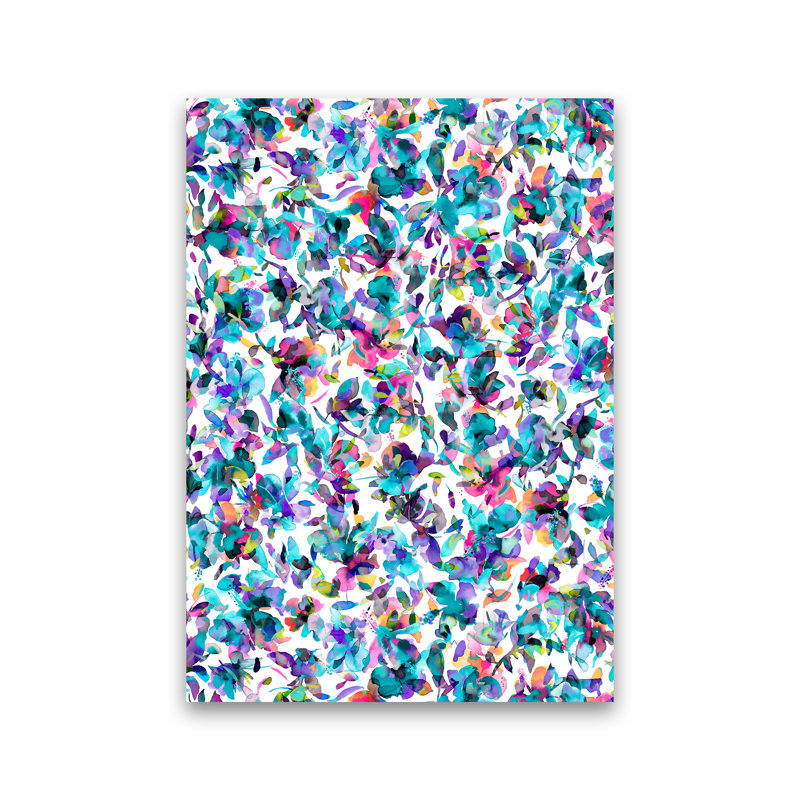 Aquatic Flowers Blue 1 Piece Wall Art, 42cm H x 29.7cm W x 4cm D, No Framed