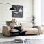 Causeuse-coussin modulaire en cuir véritable blanc crème