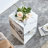  20" Modern Rectangular End Table & MDF Coffee Table with Marble Look-1672189776-1662870416