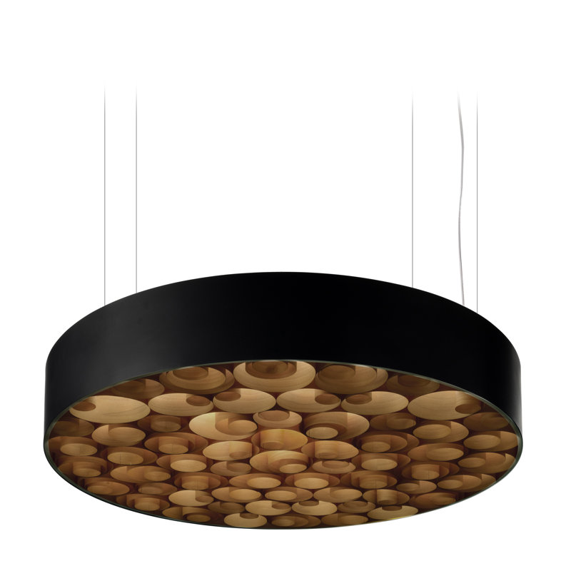 Spiro LED Chandelier, 5.9" H x 29.5" W x 29.5" D, Black, Sea Blue