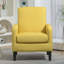 Chaise d'appoint rembourrée en faux lin, fauteuil moderne, structure en bois massif, fauteuil simple, chambre à coucher du salon-2036018975