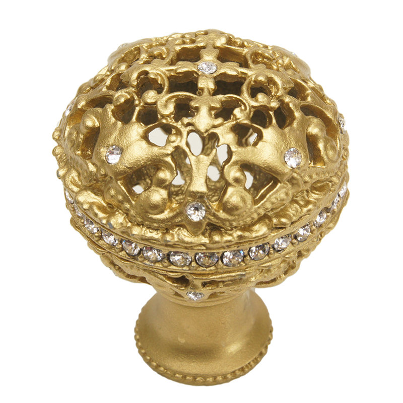 Juliane Grace large knob full round with Swarovski Clear Crystalsin Platinum, Soft Gold