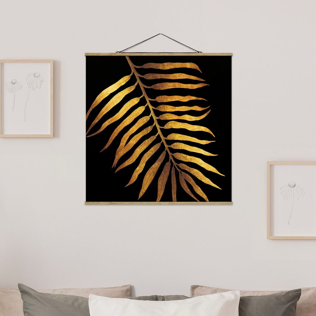 Stoffbild Gold Palm Leaf II