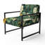 Chaise d'appoint rembourrée à motif floral Monstera Elegance Tropical-256523041