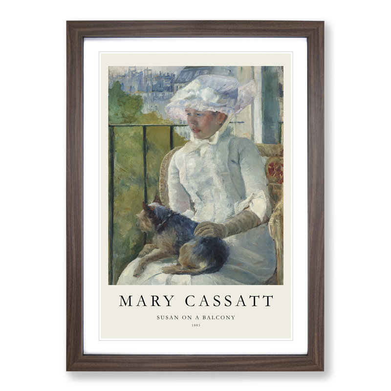 Young Girl at a Window Print by Mary Cassatt - Picture Frame Painting, 36cm H x 27cm W x 2cm D, Walnut