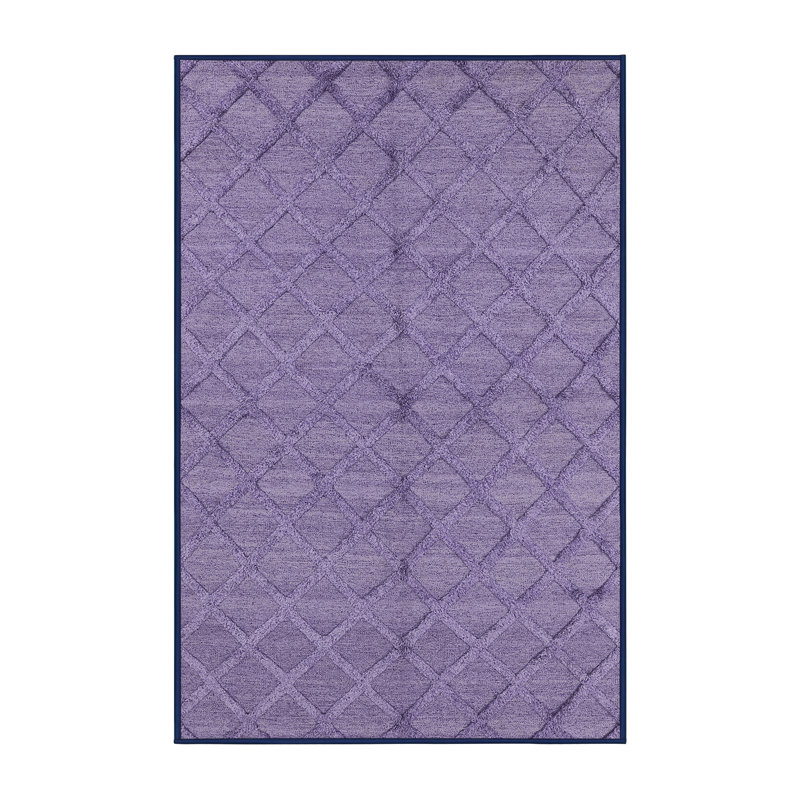 Tapis mauve à motif géométrique, Tapis de couloir 2 pi x 5 pi